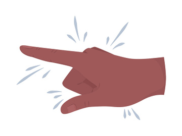 Index finger semi flat color vector hand gesture preview picture