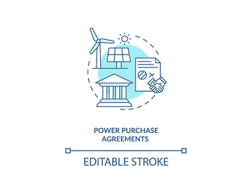 Power purchase and sale of electricity agreements concept icon preview picture