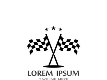 Creative and modern racing flag logo design. preview picture
