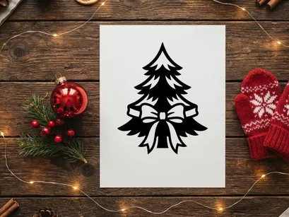 Decorative Christmas Tree with Gift Bow for Holiday Celebrations