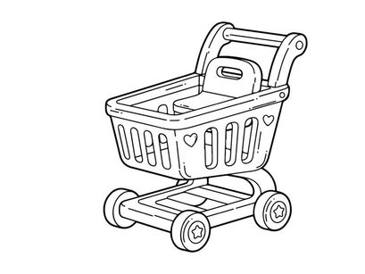 Shopping cart love vector illustration flat design