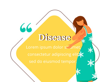 Disease flat color vector character quote preview picture