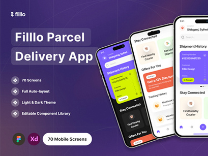 Filllo Parcel Delivery App UI Kit
