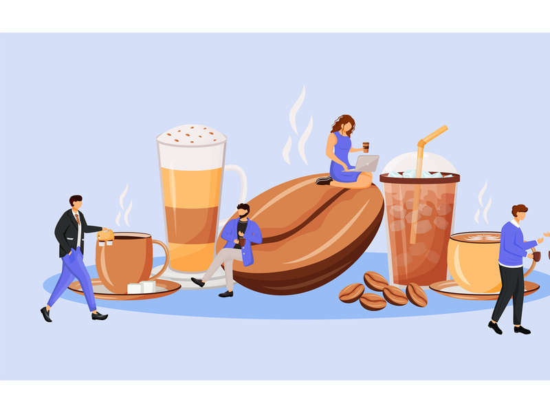 Coffee culture flat concept vector illustration