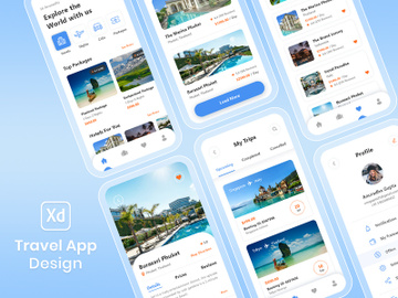 Travel App UI - Adobe XD preview picture