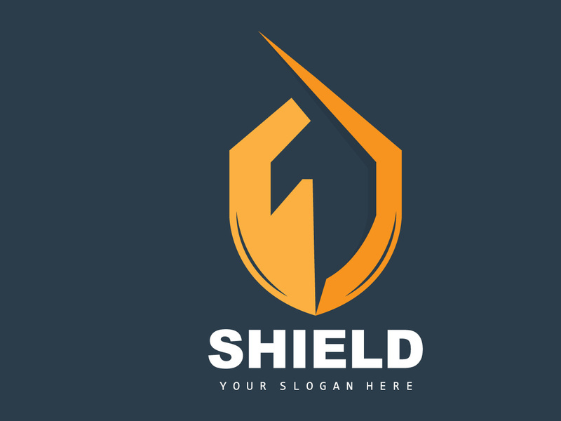 Shield Logo, Safe And Strong Security Vector, Design, Protection Simple Style, Template Brand Icon