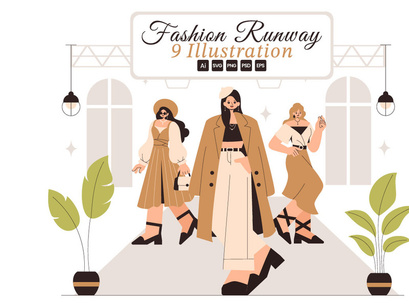 9 Fashion Runway Illustration