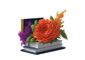 Vector Illustration Books decorated by flowers