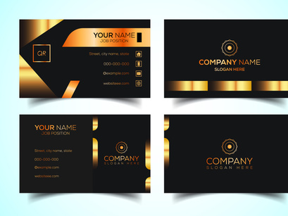 Double-Sided Luxury, Modern and Elegant Business Card Design Template. Vector Illustration