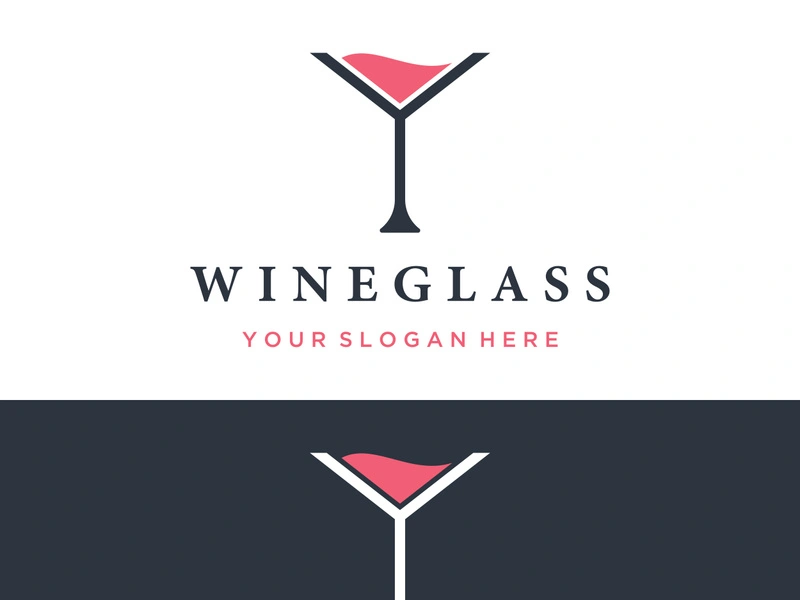 Wine logo design with wine glasses and bottles.Logos for nightclubs, bars and wine shops.