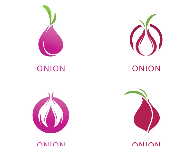 Onion logo vector , red onion icon . illustration Simple onion symbol