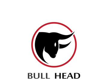 Retro vintage bull head horns logo. preview picture