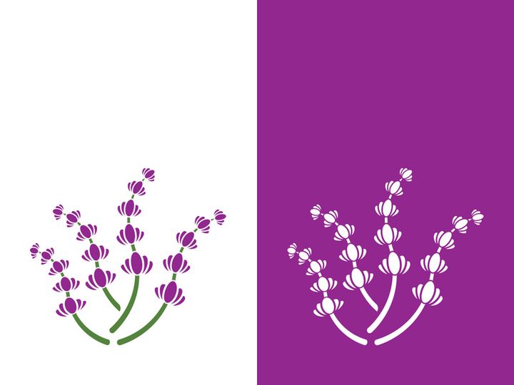 Fresh lavender flower logo vector flat design
