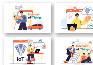 9 IoT Technology Vector Illustration