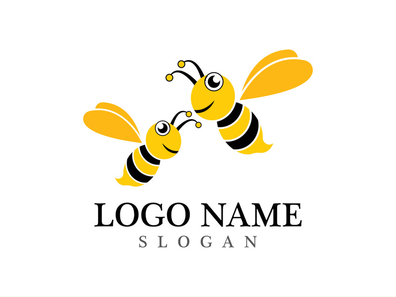 Bee logo vector icon illustration design
