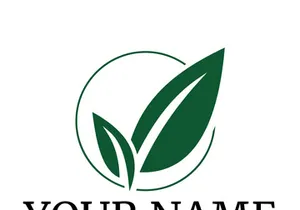 Green leaf logo design vector illustration