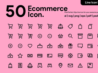 50 Ecommerce Line Icon