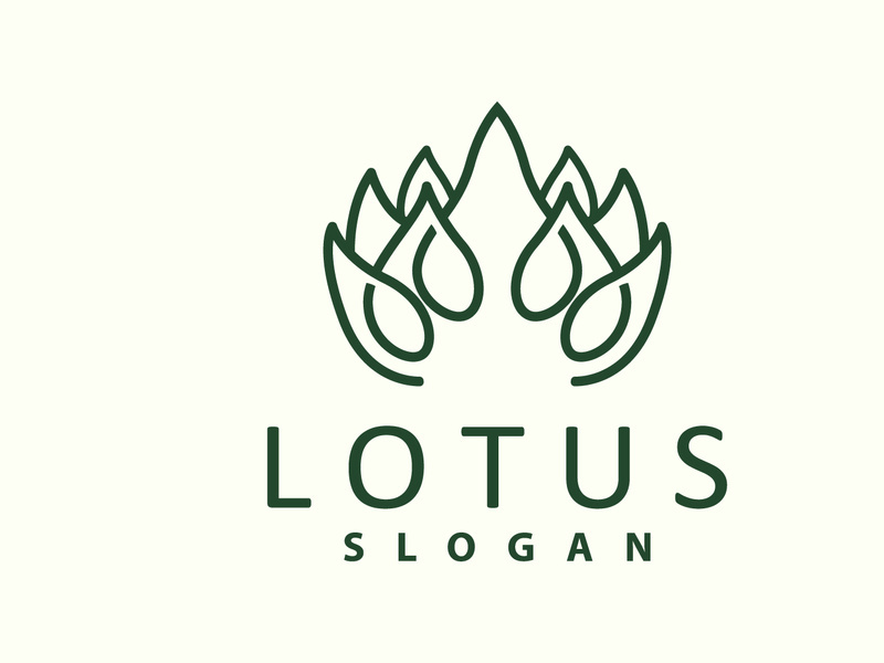 Lotus logo vector flower garden design simple elegant minimalist illustration template