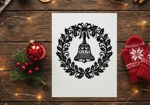 Christmas Bell with Wreath for Holiday Celebration and Festive Decor