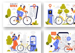 9 Smart Technology Bike Illustration