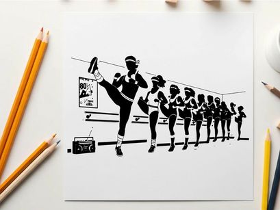 Silhouette of a runner leading a pack in a marathon silhouette