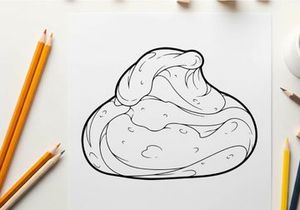 Cute amoeba character smiling vector illustration