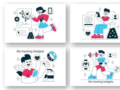 10 Bio Hacking Gadgets Illustration