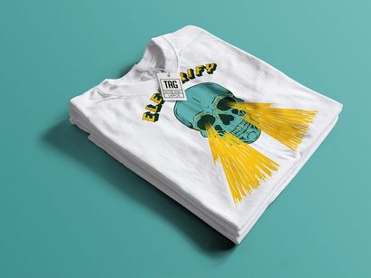 Free Folded T-Shirt Mockup Template