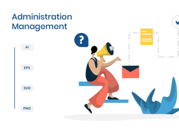 flat illustration Administration Management planning online business marketing preview picture