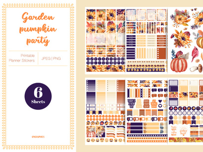 Garden Pumpkin Party Planner Stickers