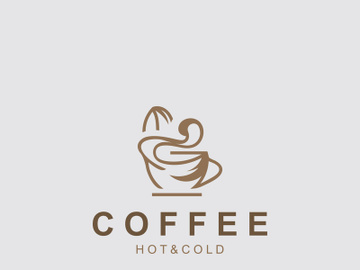 Coffee drink logo vintage retro design simple concept illustration preview picture