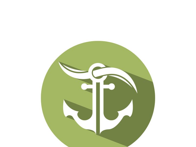 Anchor logo icon boat ship marine navy design vector