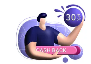 cashback coupon 3d rendering Illustration