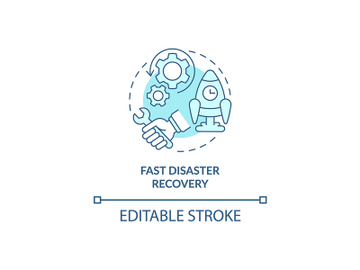 Fast disaster recovery turquoise concept icon preview picture