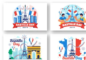 10 Happy Bastille Day Illustration