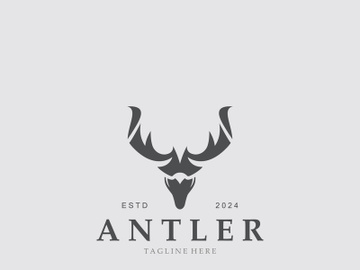 Deer antler logo for hunting and adventure community in nature simple and elegant symbol preview picture