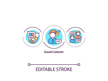 Good listener concept icon preview picture