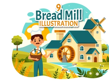 9 Bread Mill Design Illustration preview picture