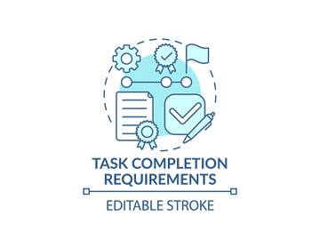 Learning task completion requirements concept icon preview picture