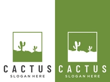 cactus plant logo template.