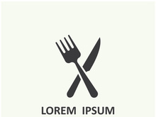 Creative spoon and fork logo.