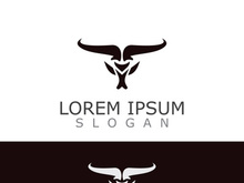 Horns Animal bull simple logo design vector template