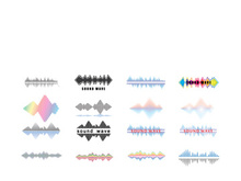 Sound waves set vector illustration icon design