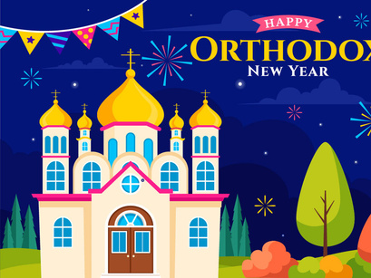 10 Orthodox New Year Celebration Illustration