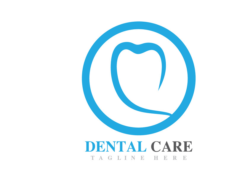 Dental care logo vector icon design