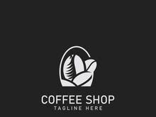 Coffee Shop logo minimalist and simple hipster with cup outline vintage style