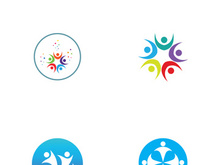 Community of people logo design with creative idea.