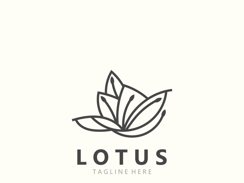 Lotus flower minimalist design, elegance Lotus flower logo template