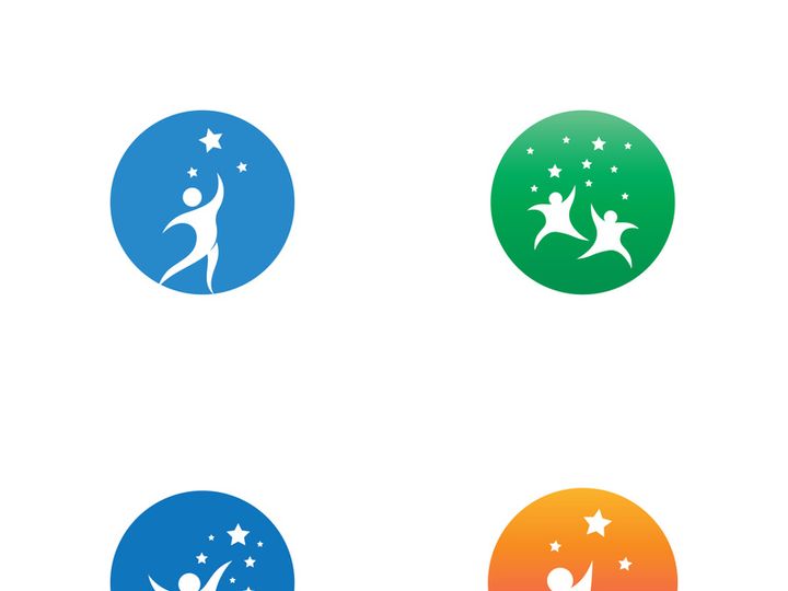 People star logo design to achieve a success or dream.