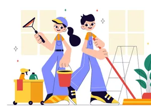 10 Home Cleaning Service Illustration